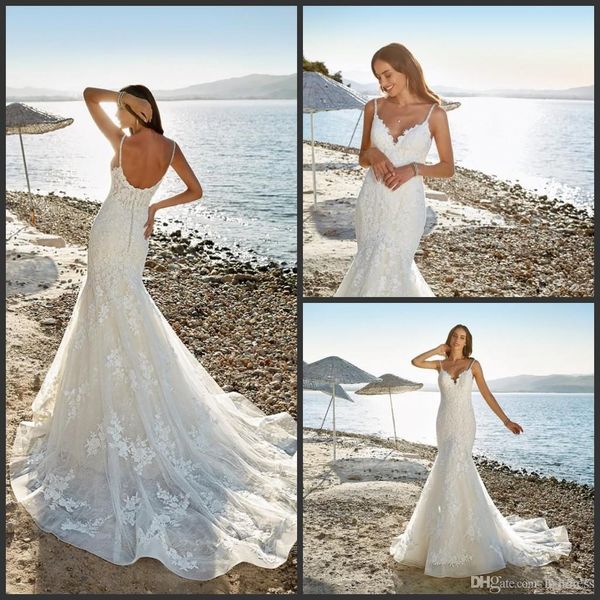 2020 new beach mermaid wedding dresses beaded spaghetti wedding bridal gowns abiti da sposa lace backless white wedding dress plus size 691
2020 new beach mermaid wedding dresses beaded spaghetti wedding bridal gowns abiti da sposa lace backless white wedding dress plus size 691