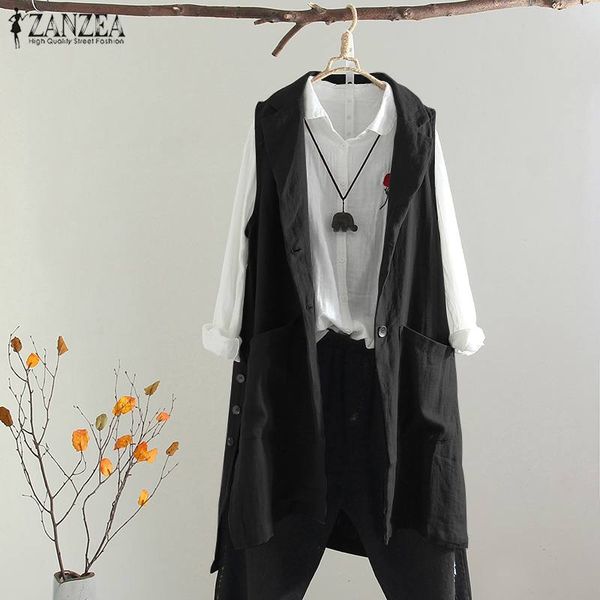plus size casual vest women long jackets zanzea fashion chalecos para mujer lapel outwear solid cardigan gilet femme chaleco, Black;white
plus size casual vest women long jackets zanzea fashion chalecos para mujer lapel outwear solid cardigan gilet femme chaleco, Black;white