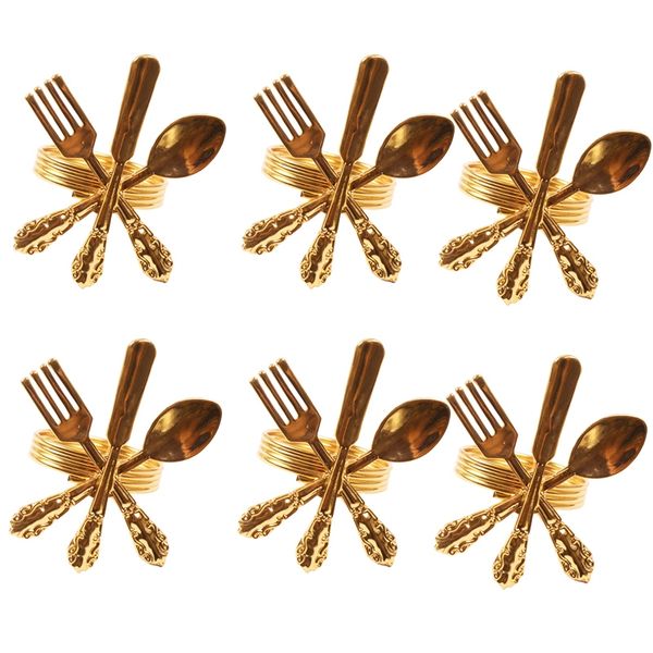 6 pack creative napkin buckle fork knife spoon silver napkin rings tableware holder for wedding party table decoration,go
6 pack creative napkin buckle fork knife spoon silver napkin rings tableware holder for wedding party table decoration,go