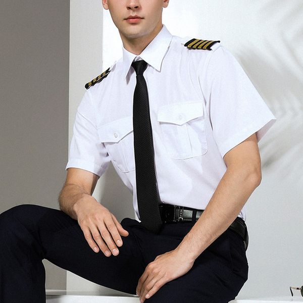 new arrivals mens short sleeve white airline pilot uniforms hair stylist fashion slim fit black workwear big size male clothing, White;black
new arrivals mens short sleeve white airline pilot uniforms hair stylist fashion slim fit black workwear big size male clothing, White;black