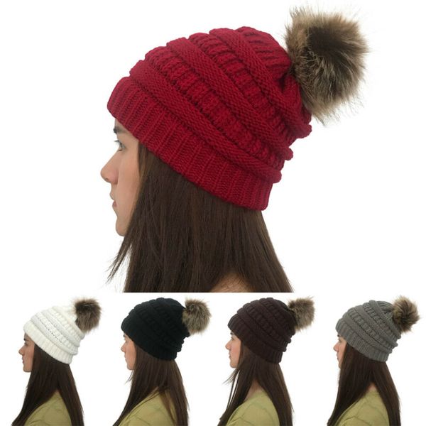 women winter warm knitted beanie ski hat faux fur bobble pom pom cap beanie ponytail hat little crystal lady fashion large pom, Blue;gray
women winter warm knitted beanie ski hat faux fur bobble pom pom cap beanie ponytail hat little crystal lady fashion large pom, Blue;gray