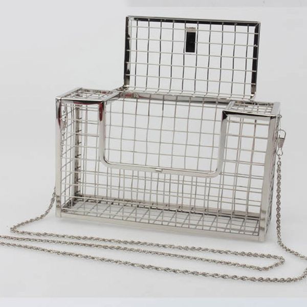 chain cross-body cage bag evening bag metal hollow-out clutches purse for party j9
chain cross-body cage bag evening bag metal hollow-out clutches purse for party j9