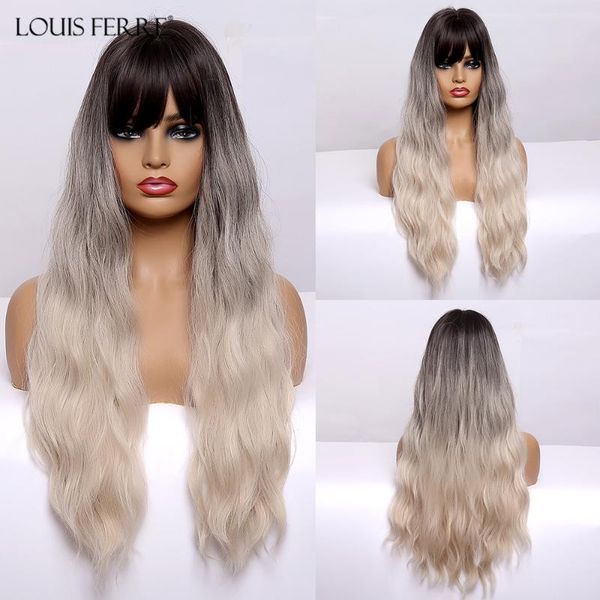 louis ferre ombre black gray ash blonde wigs with bangs long wave brown wig for black women cosplay daily high-temperature fibre
louis ferre ombre black gray ash blonde wigs with bangs long wave brown wig for black women cosplay daily high-temperature fibre