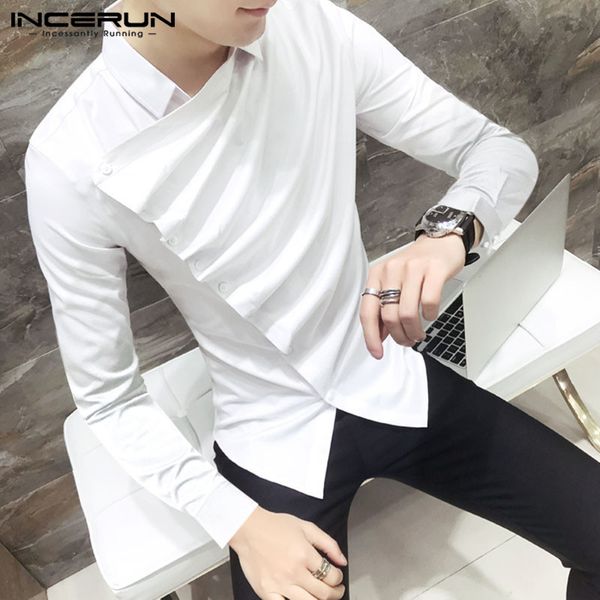 party clubwear men shirt gothic stylish long sleeve 2019 solid color formal blouse irregular dress shirts men incerun, White;black
party clubwear men shirt gothic stylish long sleeve 2019 solid color formal blouse irregular dress shirts men incerun, White;black
