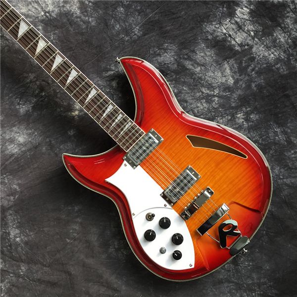 high-quality rickenback cherry sunburst color left-hand bass electric guitar, 12-string , hollow,
high-quality rickenback cherry sunburst color left-hand bass electric guitar, 12-string , hollow,