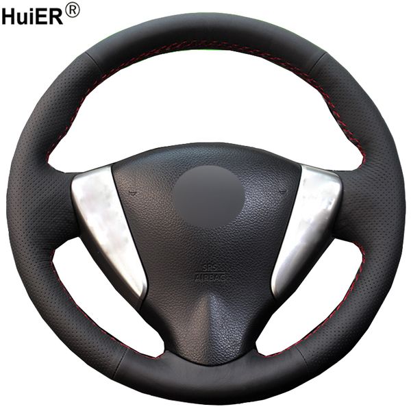 huier hand sew car steering wheel cover breathable black leather for tiida sylphy sentra versa note 2014-2017 car styling
huier hand sew car steering wheel cover breathable black leather for tiida sylphy sentra versa note 2014-2017 car styling