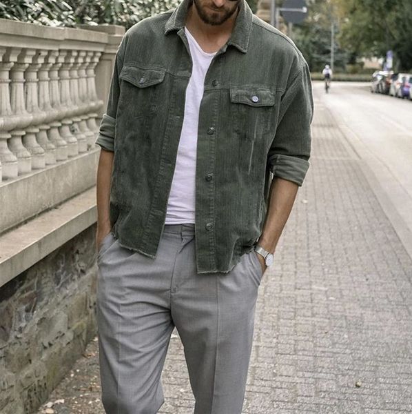 2019 new men autumn winter lapel collar warm coats casual jackets corduroy punk coat casual clothes, Black;brown
2019 new men autumn winter lapel collar warm coats casual jackets corduroy punk coat casual clothes, Black;brown