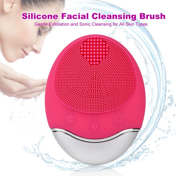 Silicone Facial Cleansing Brush With Gentle Exfoliation Sonic Cleansing Electric Facial Pad Waterproof Rotating Skin Cleanse