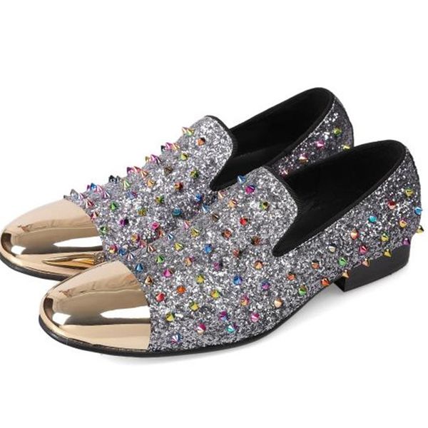 gold metal round toe rivet rhinestone formal wedding shoes stage fashion banquet bling dress men shoes, Black
gold metal round toe rivet rhinestone formal wedding shoes stage fashion banquet bling dress men shoes, Black