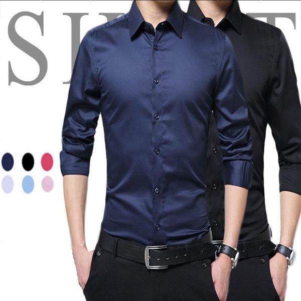 yfashion men formal shirt long sleeve solid color slim classic lapel career casual, White;black
yfashion men formal shirt long sleeve solid color slim classic lapel career casual, White;black