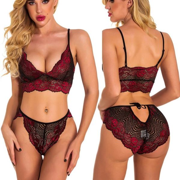 2pcs seamless underwear women deep v back lace bralette set transparent bra set push up cup beauty decor lingerie *m, Red;black
2pcs seamless underwear women deep v back lace bralette set transparent bra set push up cup beauty decor lingerie *m, Red;black