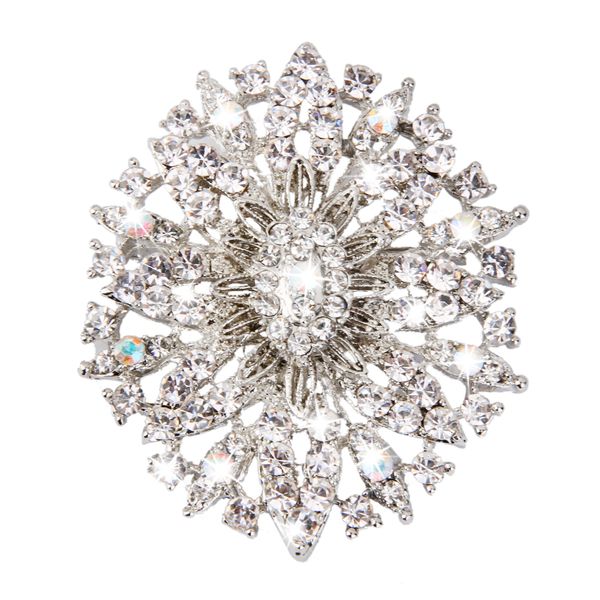 oval crystal rhinestone flower bridal wedding brooch, Gray 
oval crystal rhinestone flower bridal wedding brooch, Gray