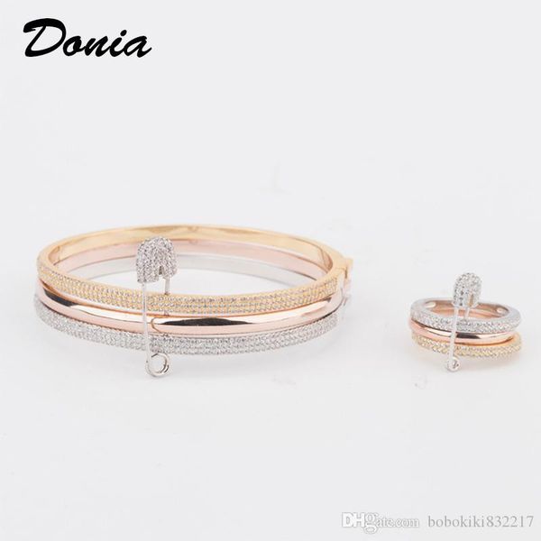 donia jewelry party european and american fashion large classic three circle micro inlaid zirconia bracelet ring set women's bracelet r, Black
donia jewelry party european and american fashion large classic three circle micro inlaid zirconia bracelet ring set women's bracelet r, Black