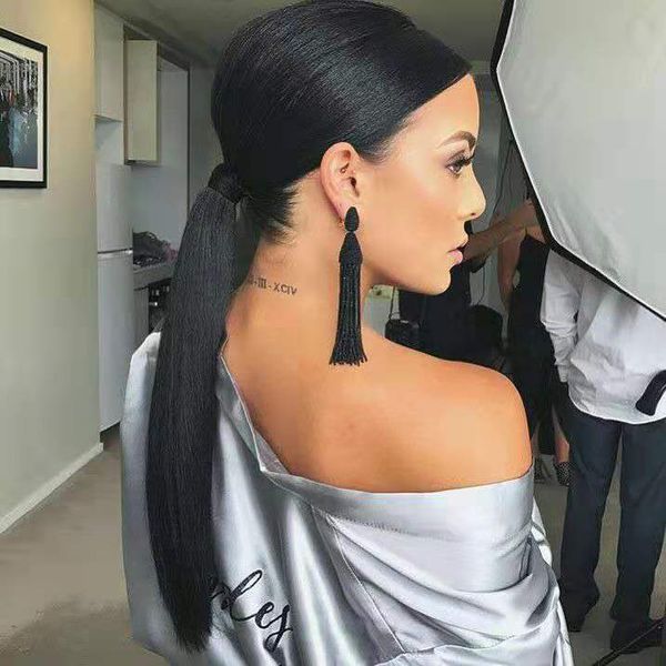 peruvian human hair ponytails clip in on hair extensions pony tail 20inch 140g remy human straight hair pieces more 4 colors optional, Black
peruvian human hair ponytails clip in on hair extensions pony tail 20inch 140g remy human straight hair pieces more 4 colors optional, Black