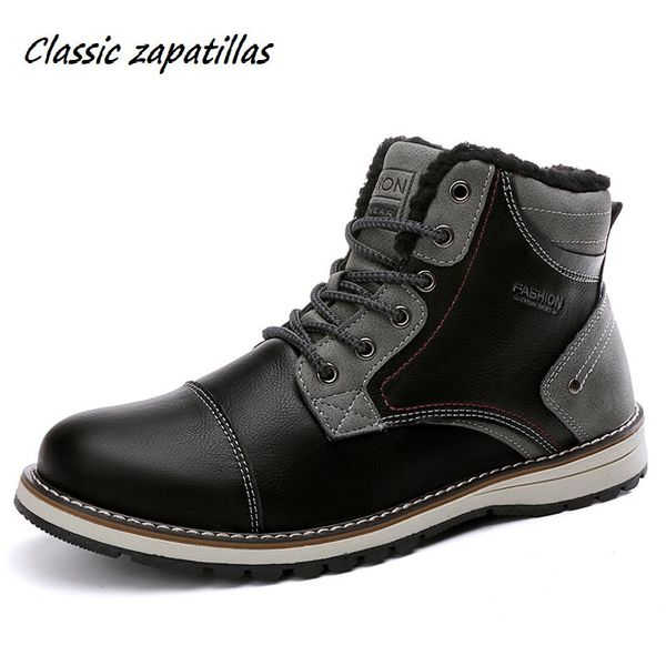 keep warm men winter boots genuine leather wear resisting snow boots winter working waterproof men, Black
keep warm men winter boots genuine leather wear resisting snow boots winter working waterproof men, Black