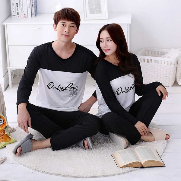 couple pajamas set letter printed patchwork o-neck spring autumn comfy women pyjamas long sleeve sleepwear men lounge pijama, Blue;gray
couple pajamas set letter printed patchwork o-neck spring autumn comfy women pyjamas long sleeve sleepwear men lounge pijama, Blue;gray
