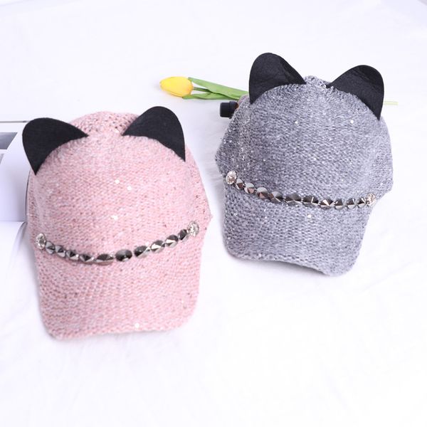 new fashion women girl's hats spring summer cap cat ears hats snapback bone hip hop caps wool knit baseball cap, Blue;gray
new fashion women girl's hats spring summer cap cat ears hats snapback bone hip hop caps wool knit baseball cap, Blue;gray
