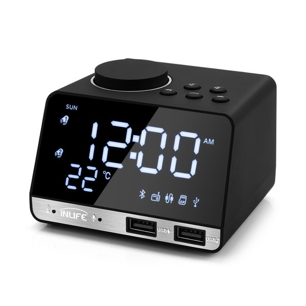 inlife k11 bluetooth 4.2 radio alarm clock speaker with 2 usb ports led digital alarm clock home decration snooze table
inlife k11 bluetooth 4.2 radio alarm clock speaker with 2 usb ports led digital alarm clock home decration snooze table