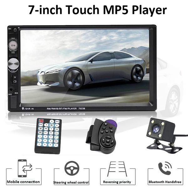 

7023b 2 din full hd car multimedia player bluetooth autoradio 7" touch screen stereo video mp5 player auto radio camera