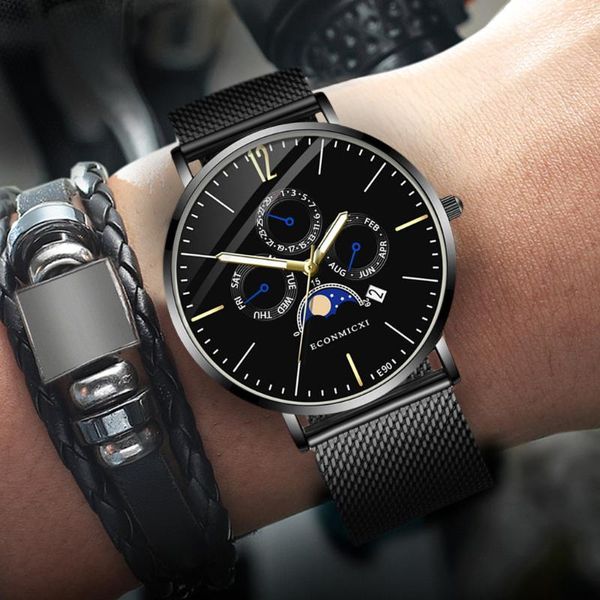 2020 men's watch alloy business quartz wrist watch mesh band round dial smart business clock reloj de los hombres masculino, Slivery;brown 
2020 men's watch alloy business quartz wrist watch mesh band round dial smart business clock reloj de los hombres masculino, Slivery;brown