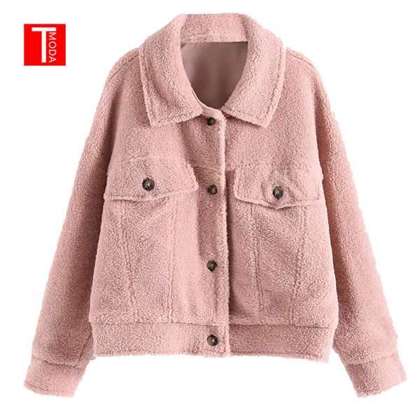 2018 winter women loose pink fur jacket coat warm pockets decorate long sleeve buttons coats female sweet casual wear, Black;brown
2018 winter women loose pink fur jacket coat warm pockets decorate long sleeve buttons coats female sweet casual wear, Black;brown