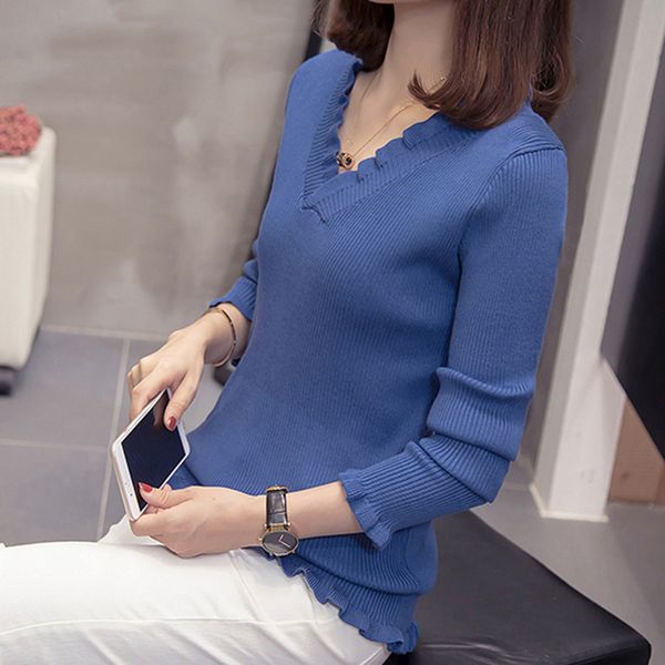 autumn women blouse solid color v-neck long sleeve knitted sweater loose casual women yoyikamomo, White
autumn women blouse solid color v-neck long sleeve knitted sweater loose casual women yoyikamomo, White