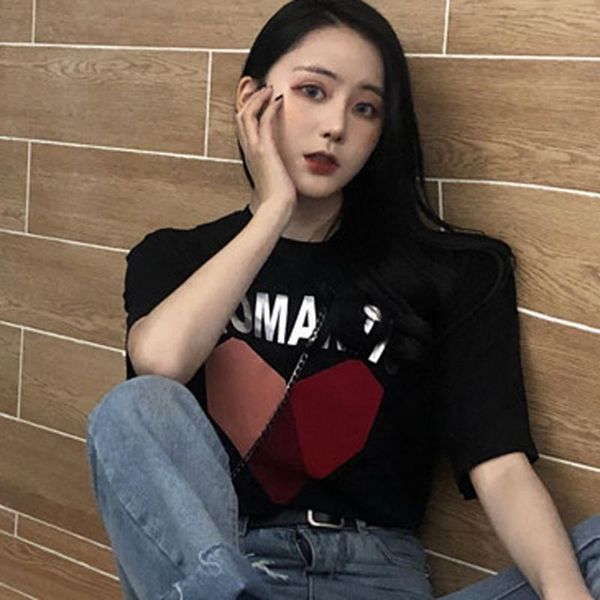 мода харадзюк t shirt женщина повседневной короткий рукав дама o-образный вырез сыпучего письмо сердце printed t-shirt tops нового прибытия, White
мода харадзюк t shirt женщина повседневной короткий рукав дама o-образный вырез сыпучего письмо сердце printed t-shirt tops нового прибытия, White