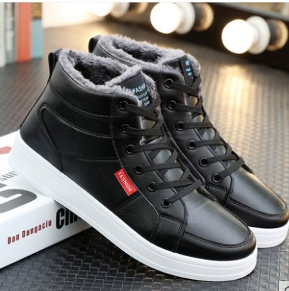 2018 new ankle boots men black large siae 6-11.5 winter boots men shoes warm fur snow wear-resistant snow