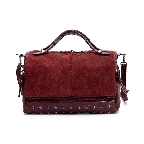 new frosted soft leather handbag rivet boston bag messenger bag shoulder large capacity
new frosted soft leather handbag rivet boston bag messenger bag shoulder large capacity