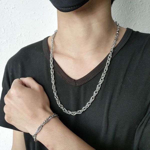 TL Men Bracelet and Necklace Silver Plated Designer Thin Chains Hip Hop Jewelry Stainless Steel hard to fade 2 pieces 5% off
TL Men Bracelet and Necklace Silver Plated Designer Thin Chains Hip Hop Jewelry Stainless Steel hard to fade 2 pieces 5% off