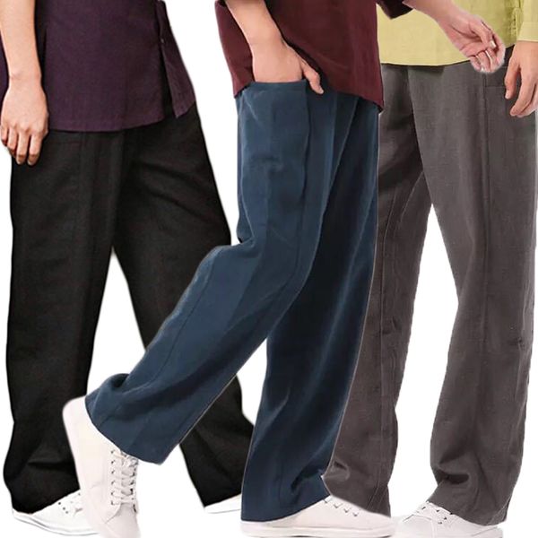 fashion mens linen cotton wide leg pants summer loose light casual linen pants, Black
fashion mens linen cotton wide leg pants summer loose light casual linen pants, Black