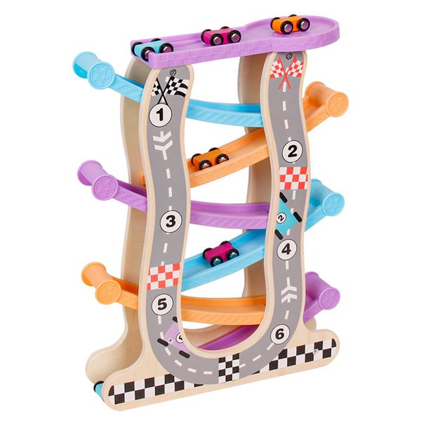 car ramp toy race track for toddler. montessori racing tracks play set with 6 cars 
car ramp toy race track for toddler. montessori racing tracks play set with 6 cars