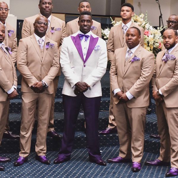 handsome white groom wedding tuxedos slim fit 2 pieces purple peaked lapel mens pants suits designer jackets, Black;gray
handsome white groom wedding tuxedos slim fit 2 pieces purple peaked lapel mens pants suits designer jackets, Black;gray