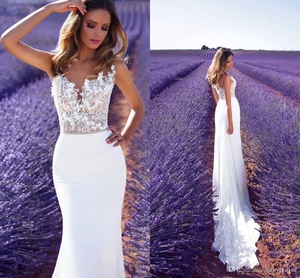 milla nova beach garden boho wedding dresses sheer neck appliques sweep train 2020 bridal gowns party gowns robes de soirée, White
milla nova beach garden boho wedding dresses sheer neck appliques sweep train 2020 bridal gowns party gowns robes de soirée, White