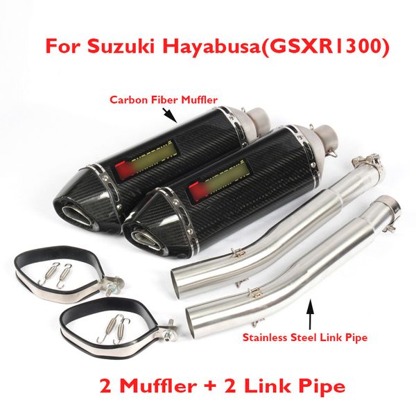 gsxr1300 motorcycle exhaust system muffler carbon tip stainless link tube slip on full set pipe for hayabusa 2008-2017
gsxr1300 motorcycle exhaust system muffler carbon tip stainless link tube slip on full set pipe for hayabusa 2008-2017