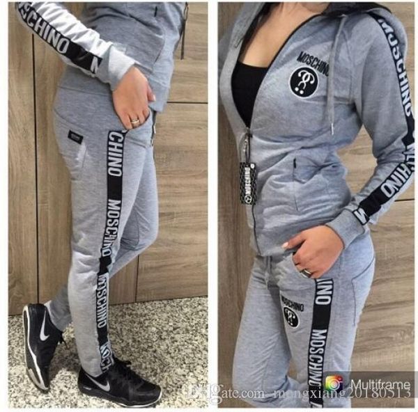 2018 new women's letter printed sports set 2-piece brand sweatshirts hoodies sportswear sweatshirts women's clothing tracksuits, Gray
2018 new women's letter printed sports set 2-piece brand sweatshirts hoodies sportswear sweatshirts women's clothing tracksuits, Gray