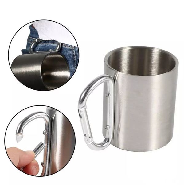 220ml tainle teel camping mug hiking port cup with carabiner hook portable outdoor camping cup
220ml tainle teel camping mug hiking port cup with carabiner hook portable outdoor camping cup