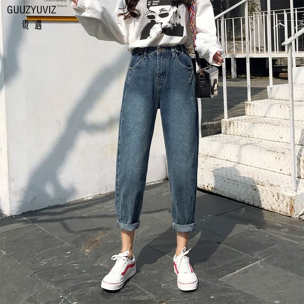 guuzyuviz vintage jeans woman casual boyfriend jeans for women plus size denim harem pants mujer high waist loose trousers, Blue 
guuzyuviz vintage jeans woman casual boyfriend jeans for women plus size denim harem pants mujer high waist loose trousers, Blue