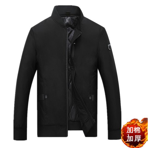 2019 winter new style plus-sized men's jacket solid color casual business thick jacket warm coat, Black
2019 winter new style plus-sized men's jacket solid color casual business thick jacket warm coat, Black
