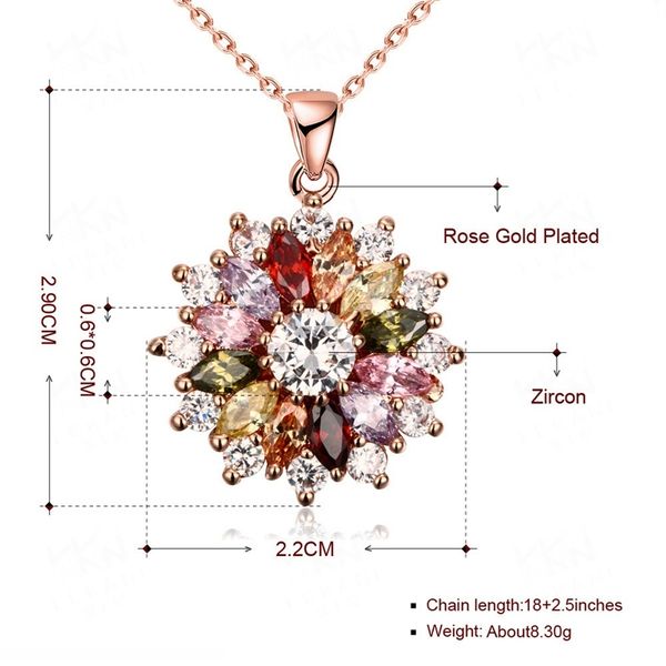 fashion jewelry crystal colored zircon pendant round flower round necklace christmas decorations
fashion jewelry crystal colored zircon pendant round flower round necklace christmas decorations