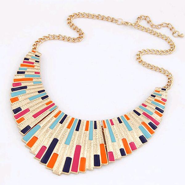 iparam 2019 new women men jewelry punk fanshaped torques enamel statement necklaces pendants, Silver
iparam 2019 new women men jewelry punk fanshaped torques enamel statement necklaces pendants, Silver