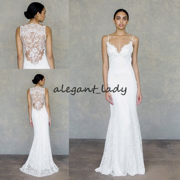 Bohemian Sheath Wedding Dresses 2019 Vintage Spaghetti Full Lace Sheer Back Country Boho Beach Garden Bridal Informal Wedding Gown
Bohemian Sheath Wedding Dresses 2019 Vintage Spaghetti Full Lace Sheer Back Country Boho Beach Garden Bridal Informal Wedding Gown