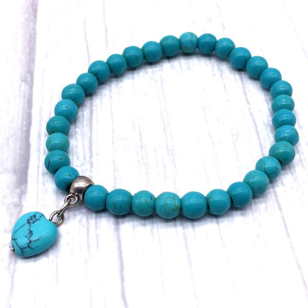 heart charm bracelet 6 mm nature turquoises stone bead women bracelet small beads jewelry for girl gifts, Black
heart charm bracelet 6 mm nature turquoises stone bead women bracelet small beads jewelry for girl gifts, Black