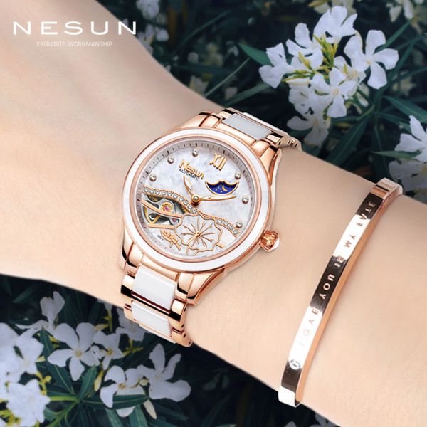 switzerland nesun brand skeleton mechanical ladies watch luxury ceramic bracelet automatic watch women relogio masculino new, Slivery;brown
switzerland nesun brand skeleton mechanical ladies watch luxury ceramic bracelet automatic watch women relogio masculino new, Slivery;brown