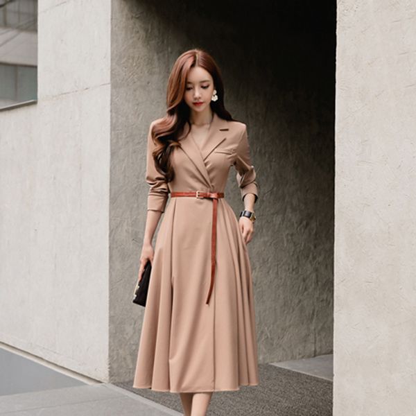Elegant V-neck Women A-line Dress Casual Full Sleeve Long Dress Sashes Pleated Patry Vestidos femme 2018 Autumn Winter
Elegant V-neck Women A-line Dress Casual Full Sleeve Long Dress Sashes Pleated Patry Vestidos femme 2018 Autumn Winter