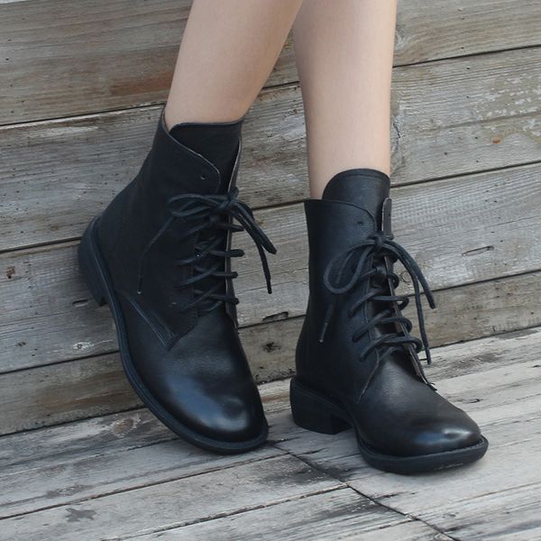 2019 fashion black booties low heels lace up womens shoes genuine leather work & safety ankle boots for women
2019 fashion black booties low heels lace up womens shoes genuine leather work & safety ankle boots for women