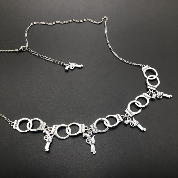 new handcuffs pistols pendant necklace vintage silver clavicle chain chokers necklace for women men fashion jewelry friend holiday gift
new handcuffs pistols pendant necklace vintage silver clavicle chain chokers necklace for women men fashion jewelry friend holiday gift