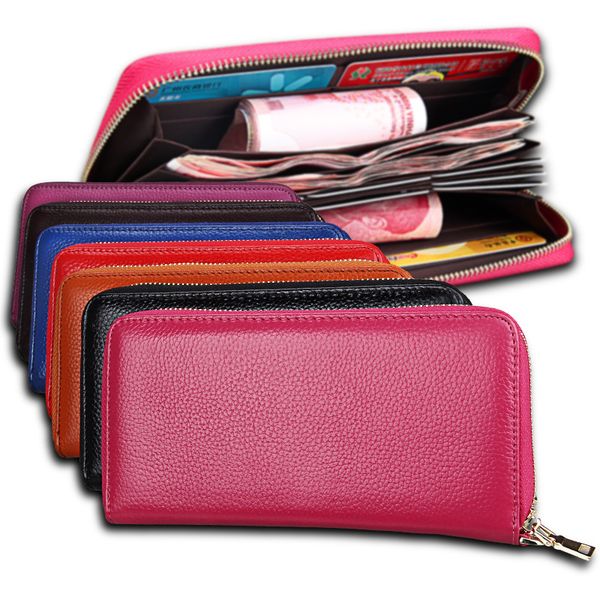 women's leather wallet long zipper leather wallet fashion clutch female card bag, Red;black
women's leather wallet long zipper leather wallet fashion clutch female card bag, Red;black