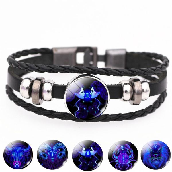 12 constellation zodiac sign black buckle leather bracelet cancer leo virgo libra woven glass dome jewelry punk men bracelet
12 constellation zodiac sign black buckle leather bracelet cancer leo virgo libra woven glass dome jewelry punk men bracelet