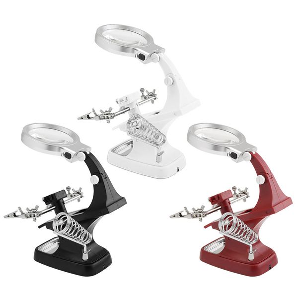 soldering iron magnifying glass 3x/4.5x third hand welding magnifier alligator clip holder standing style repair mgnifying tool
soldering iron magnifying glass 3x/4.5x third hand welding magnifier alligator clip holder standing style repair mgnifying tool